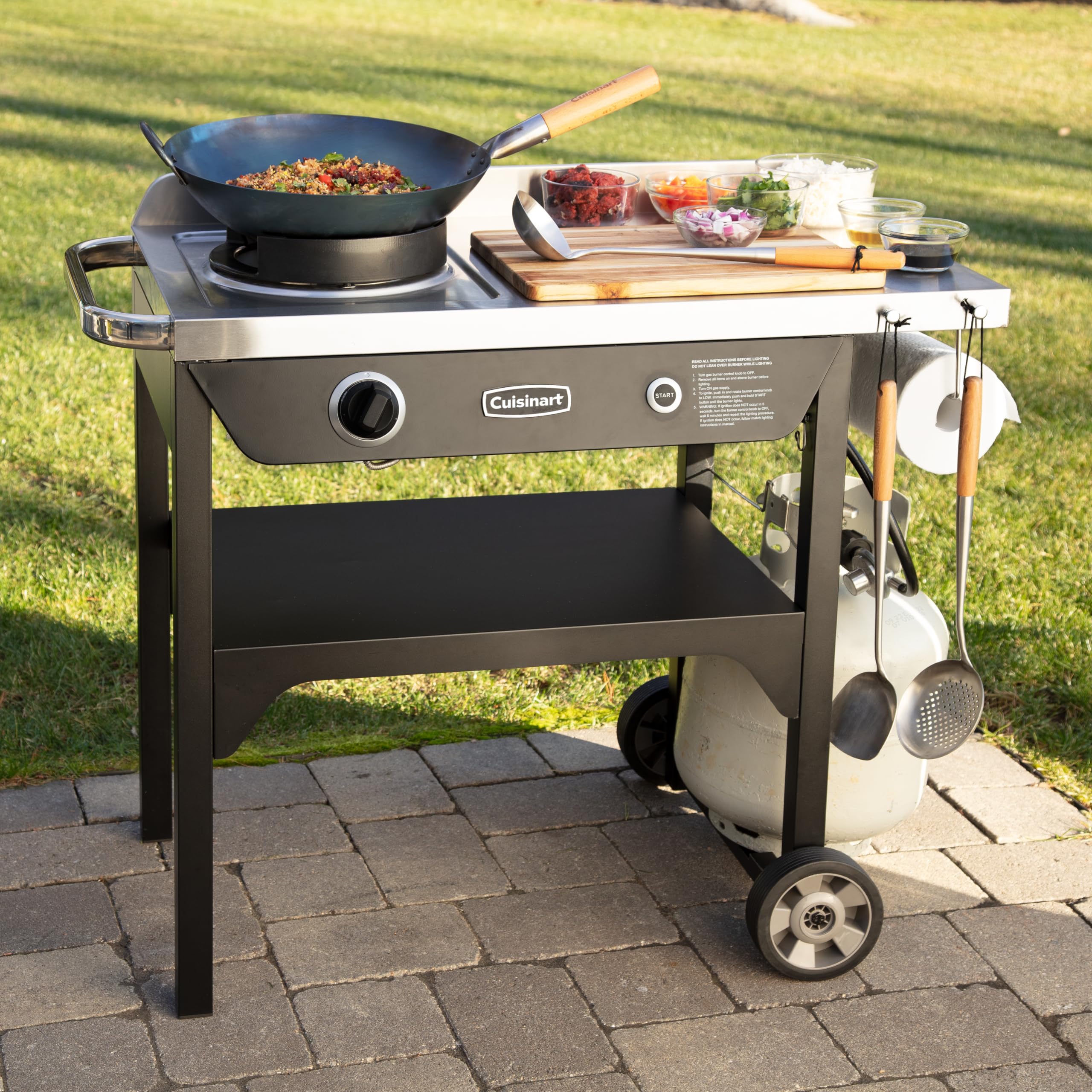 Cuisinart tools hanging on peg showing quick-access storage and organized workstation benefit