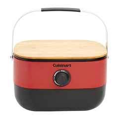Cuisinart Venture front view showing compact grill and carry handle for portability