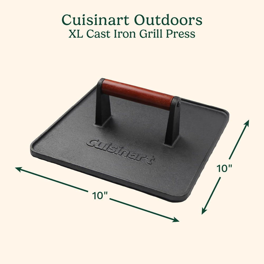 Cuisinart XL wooden handle detail offering a cool comfortable grip during grilling