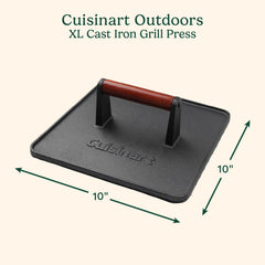 Cuisinart XL wooden handle detail offering a cool comfortable grip during grilling