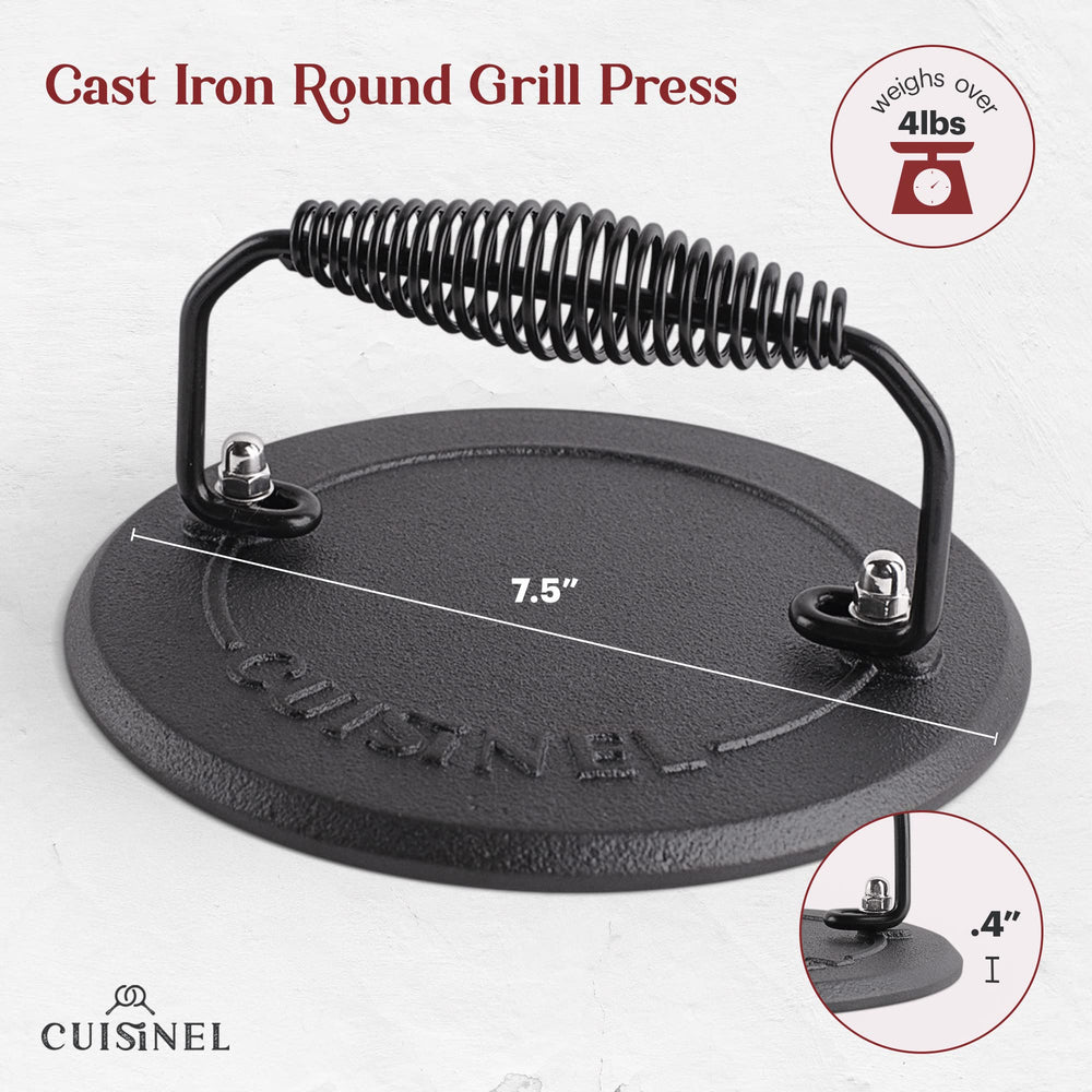 Cuisinel flat-bottom press closeup with screw-free surface for easy cleaning