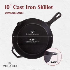 Cuisinel 7-inch grill press top view for even searing and faster cooking