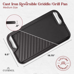 Cuisinel ridged grill close-up creating sear marks and flavor development