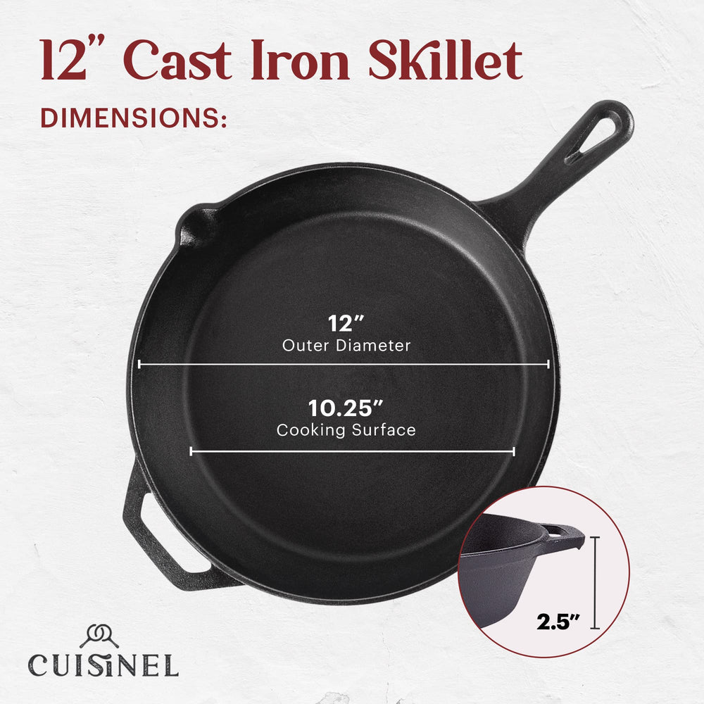 Cuisinel skillet with silicone handle grip installed for safer gripping and comfortable handling