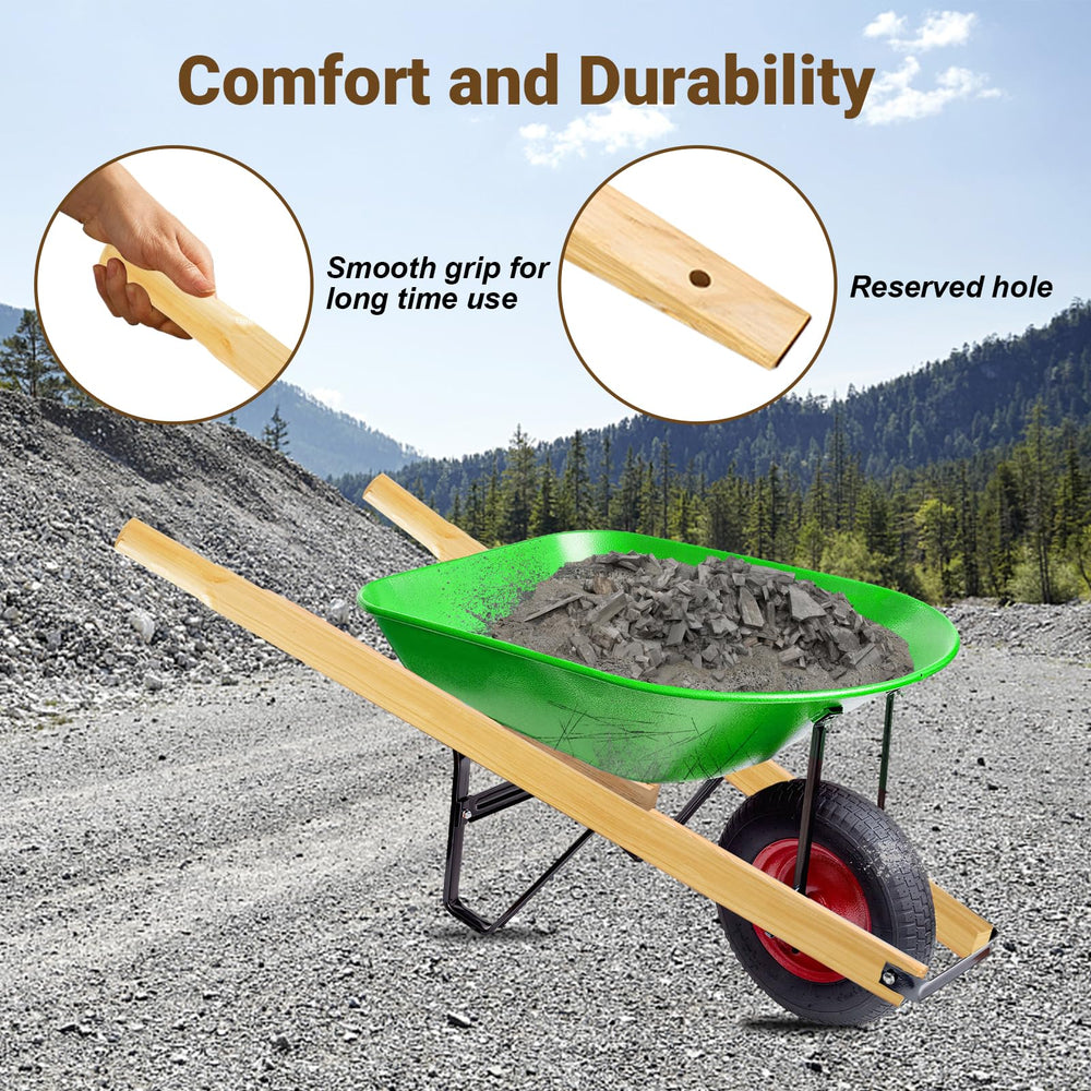 CUKBLESS wheelbarrow in garden with new handles showing improved control
