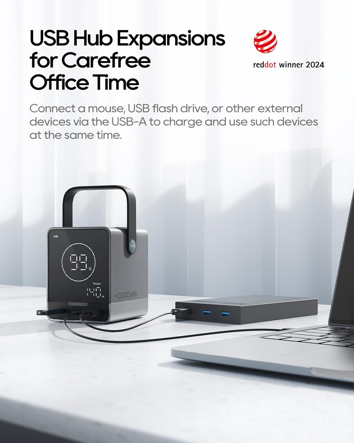 CUKTECH wireless charging pad top view demonstrating convenient cableless power