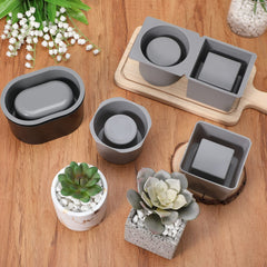 Cunhill finished concrete planters displayed for succulents showing clean edges