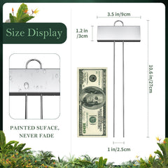 cureder marker in pot for scale showing stake length and stability benefit