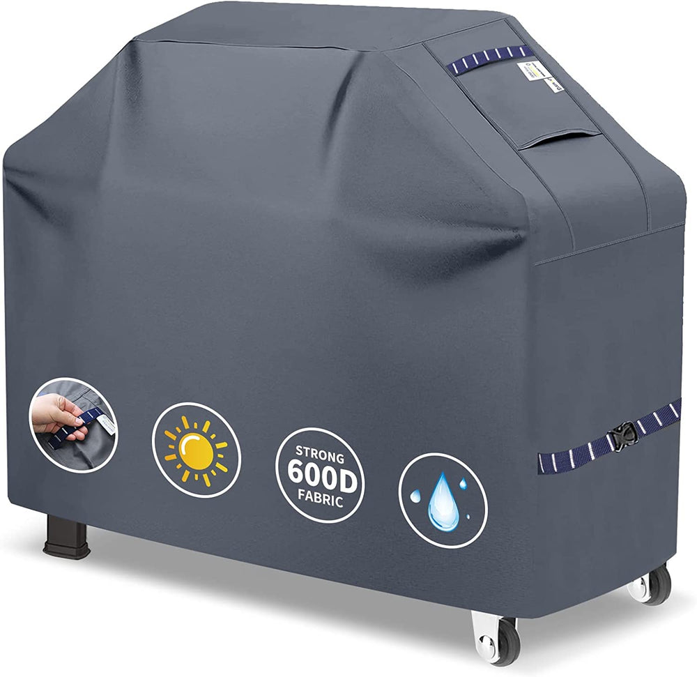 CUSSIOU front view of full grill cover protecting a BBQ, shows complete protection