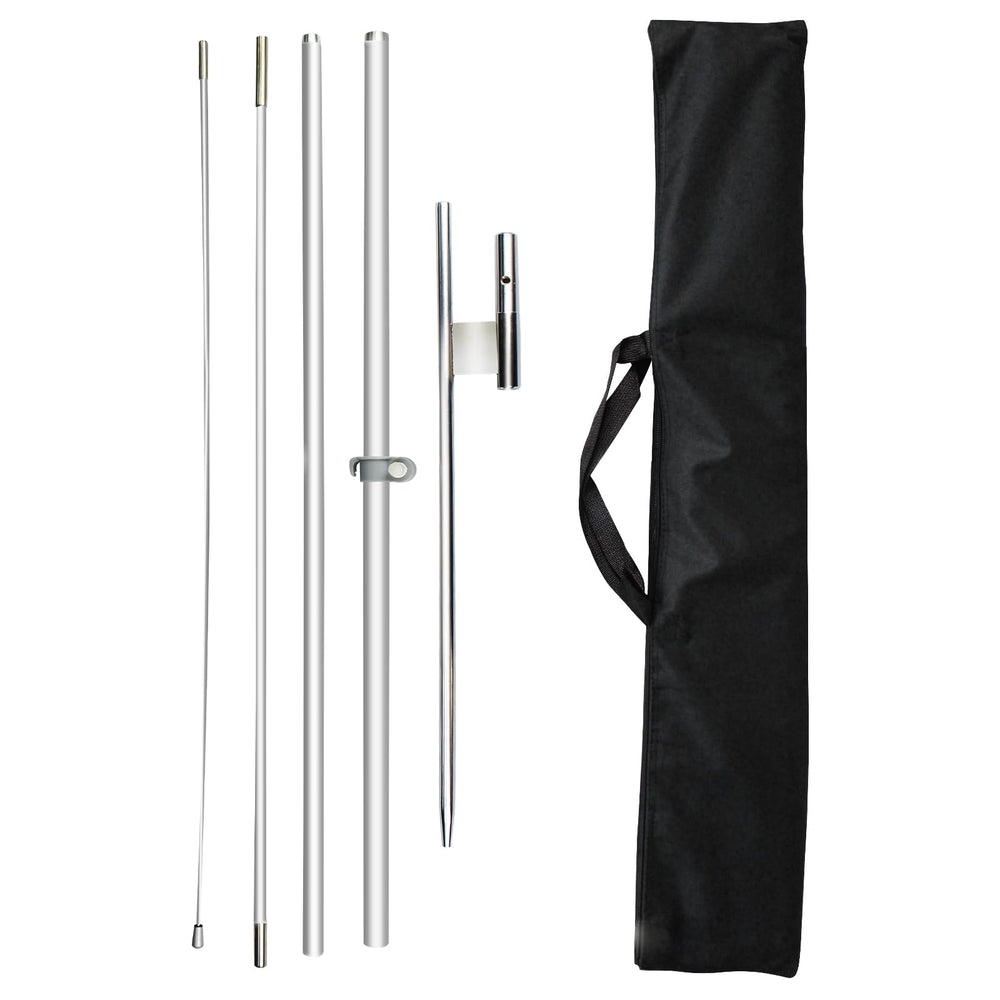 CUSTOMTREND front view of assembled flagpole showing stable display benefit