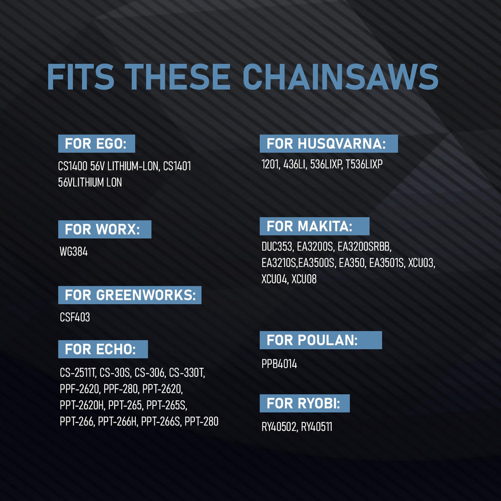 Cutwin three-pack of chains unboxed for immediate replacement readiness