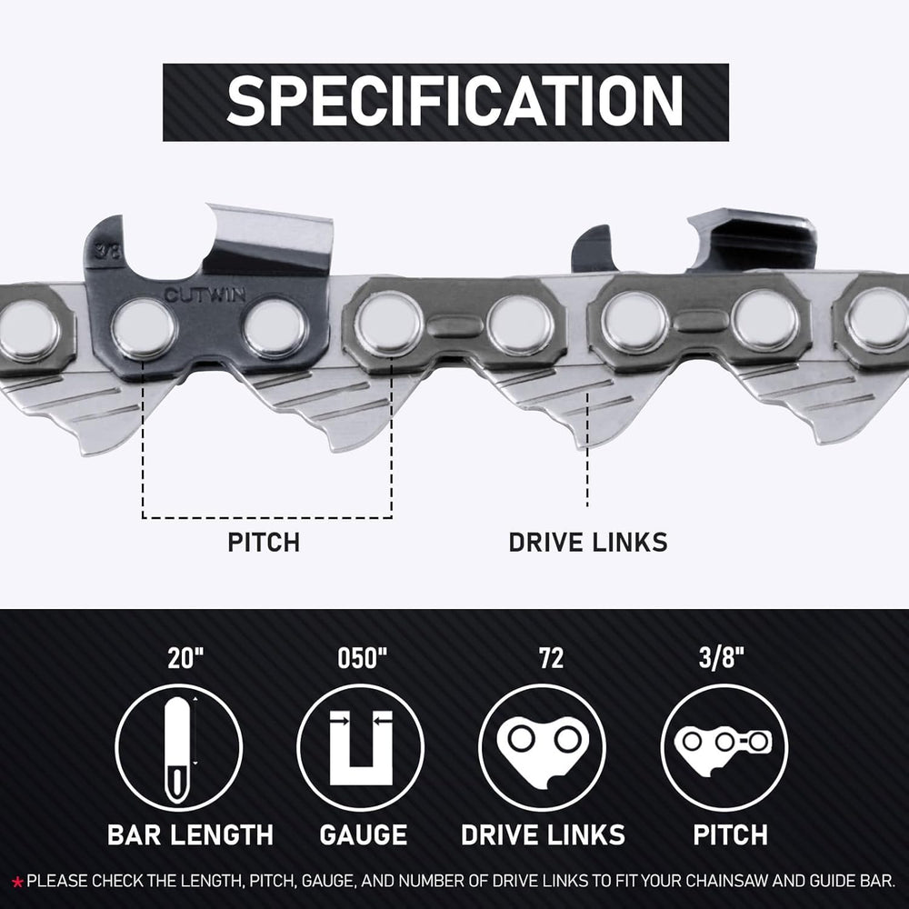 Cutwin close-up of chrome-plated cutters, sharper cuts longer