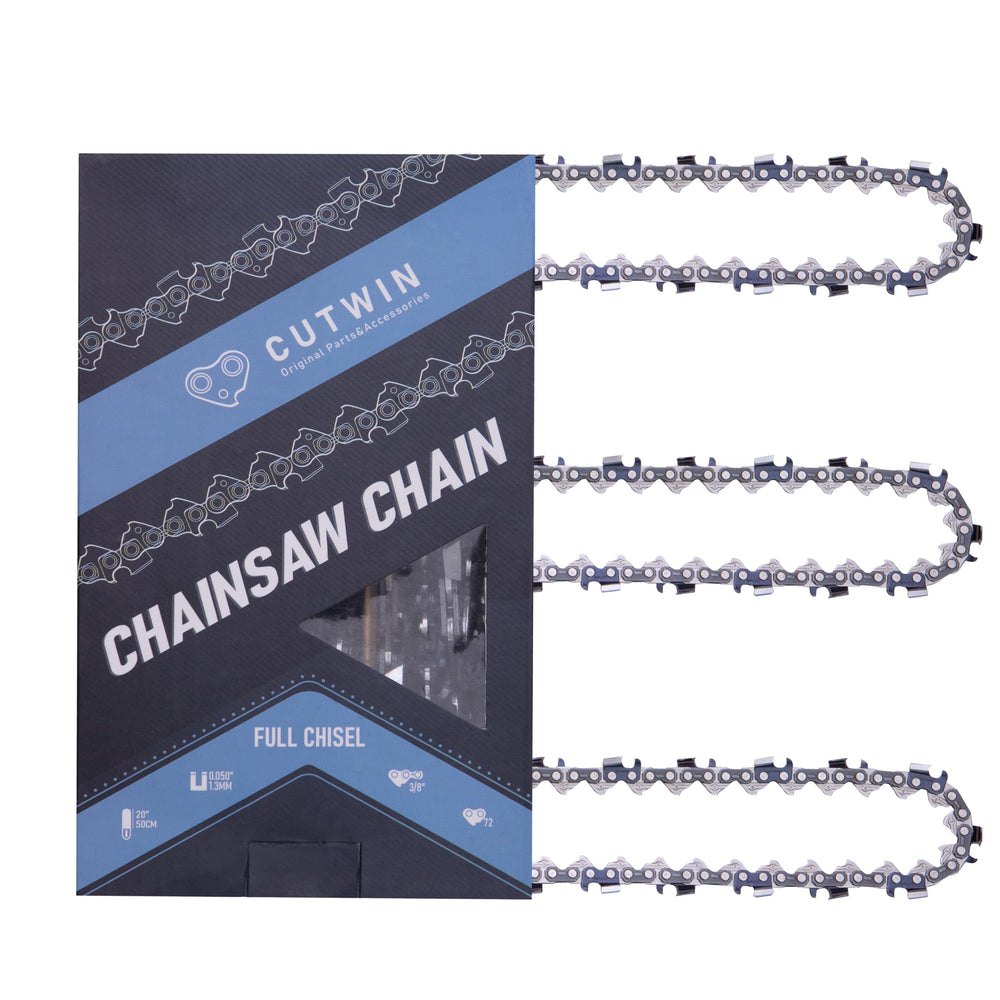 Cutwin front packaging showing three 20-inch chains, durable replacement