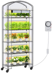 cuverc front view with cover showing compact greenhouse and vertical planting benefits