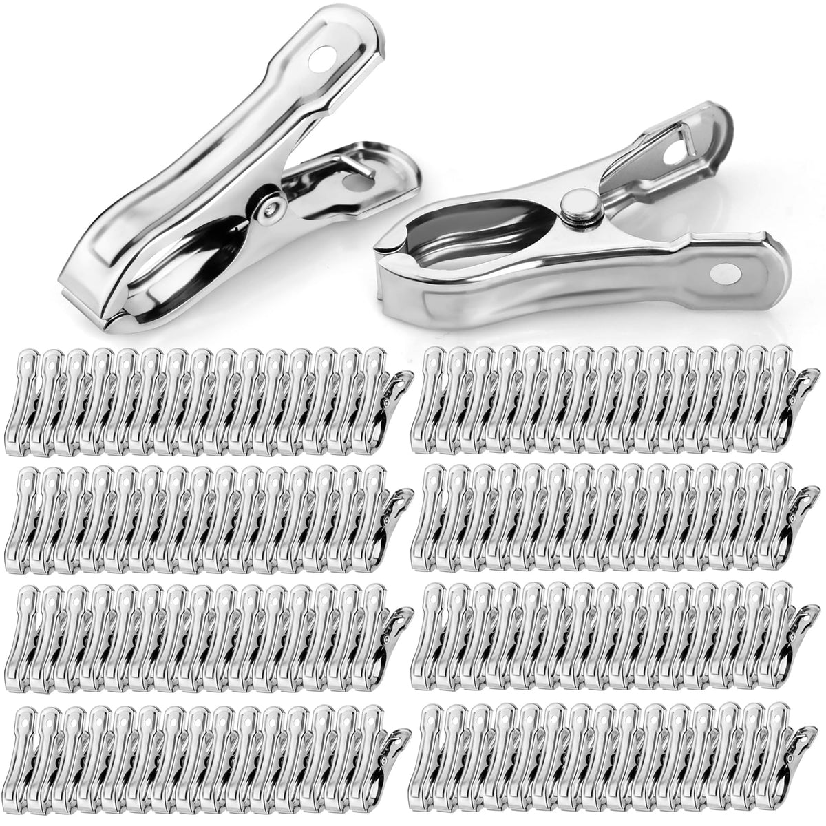 Cuxeedi front pack showing 120 stainless steel clips and count
