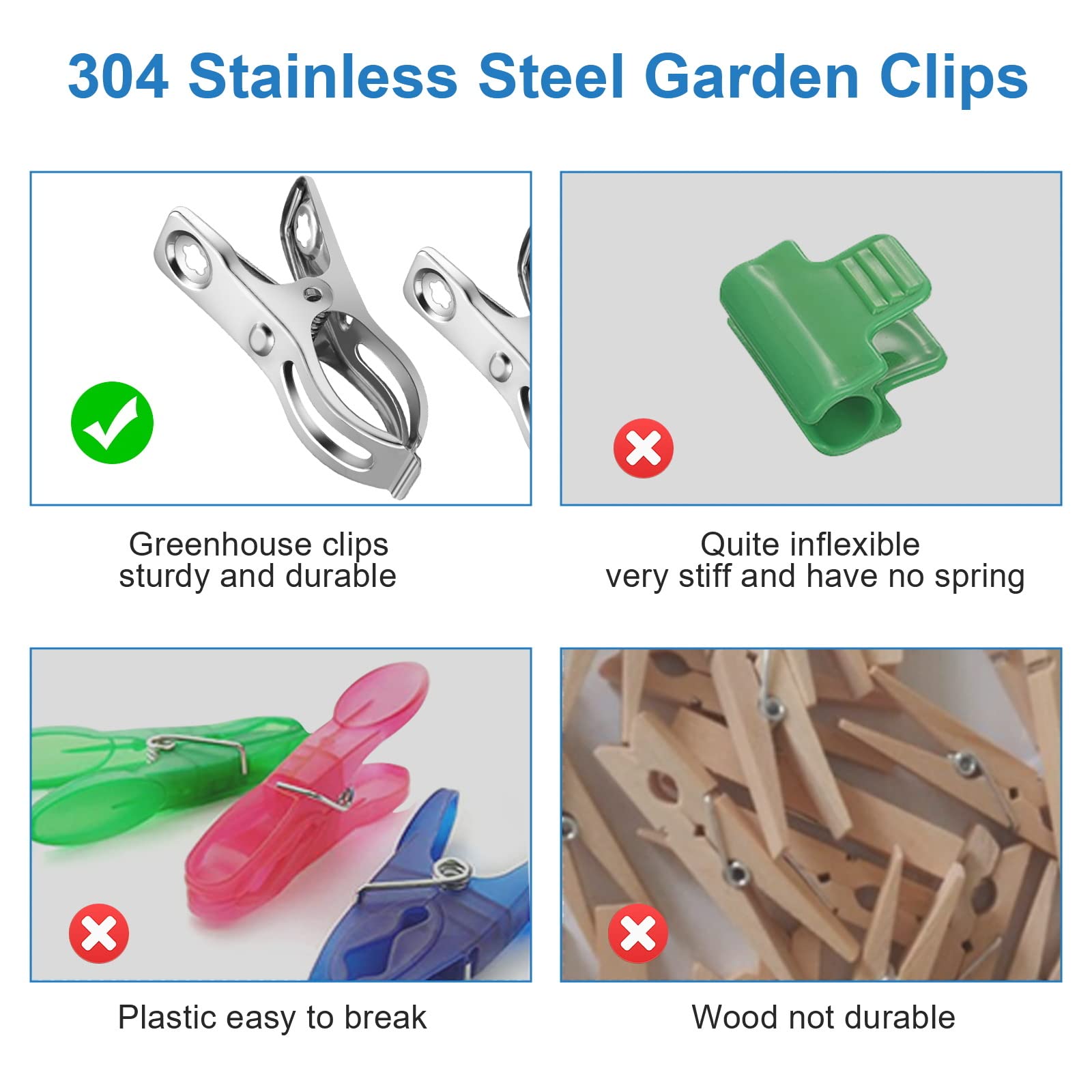 Cuxeedi clips in a garden setting securing netting and shade