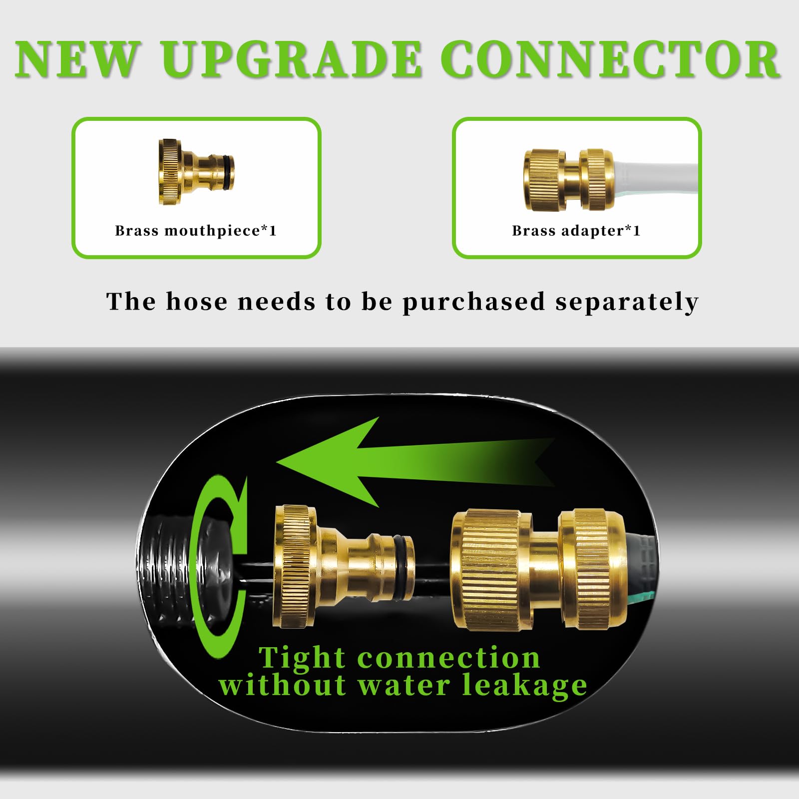 CXCESNS brass connection close-up showing proper 3/4-inch fitting alignment benefit