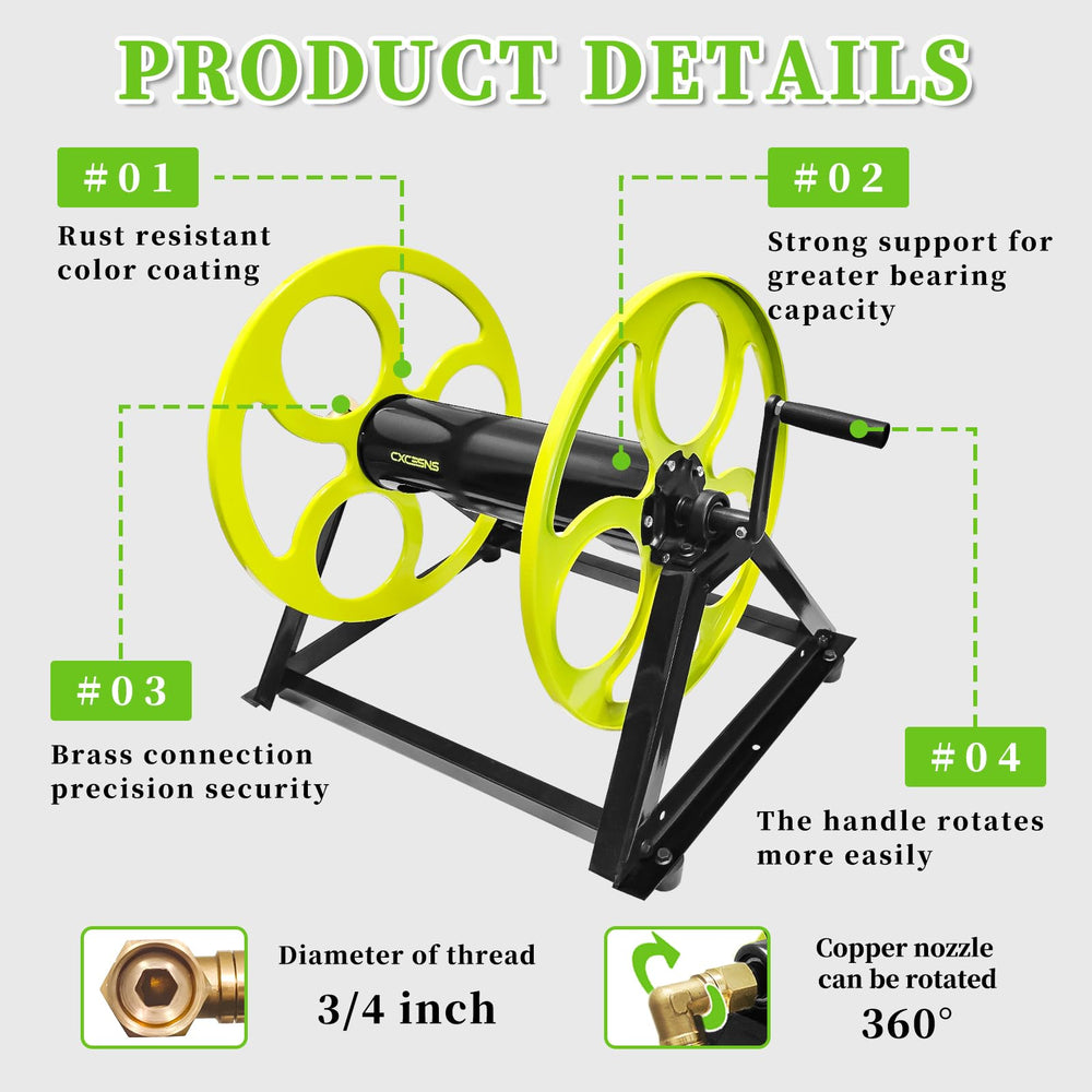 CXCESNS fully drummed hose showing 400ft capacity and clutter-free storage