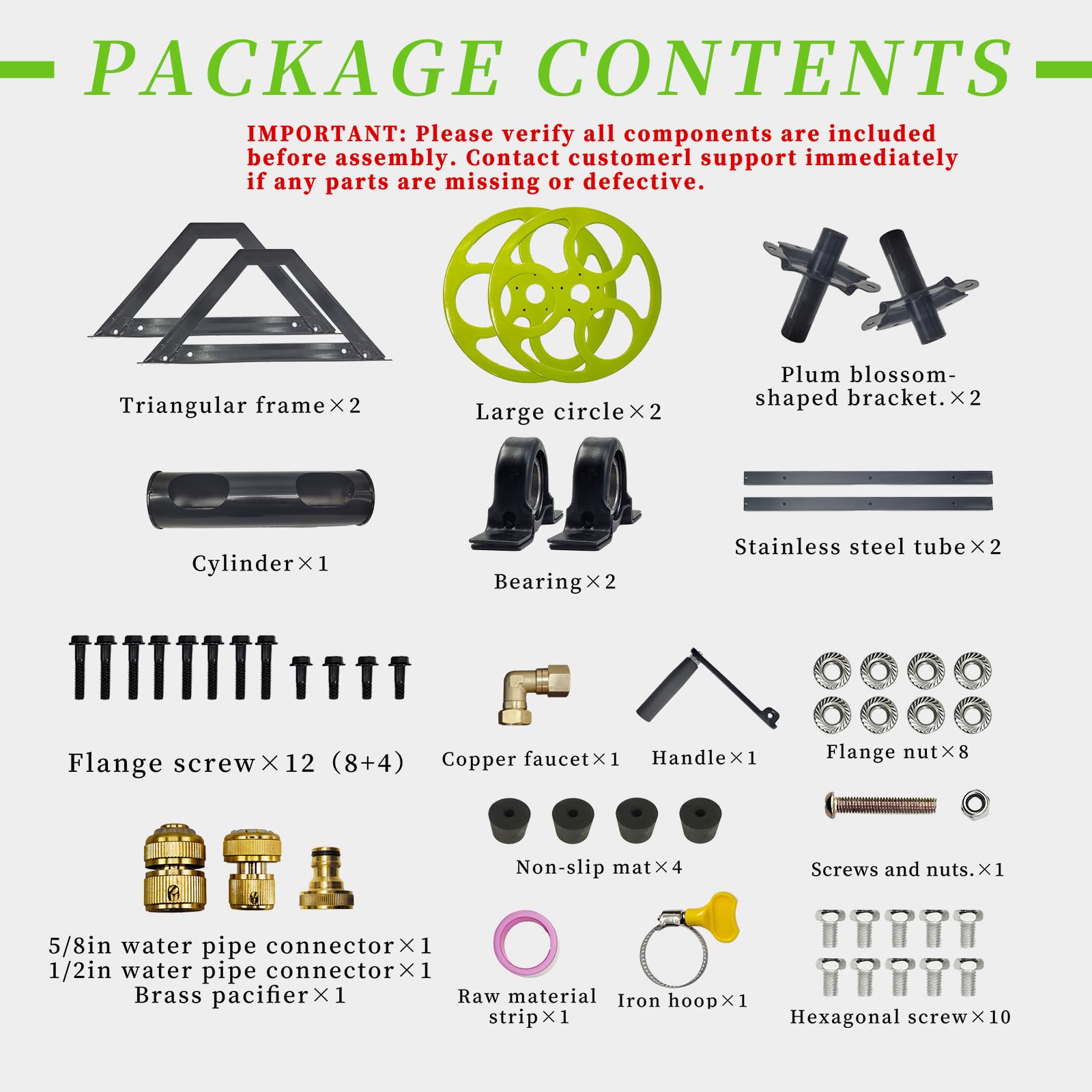 CXCESNS hardware kit laid out showing included bolts for secure installation