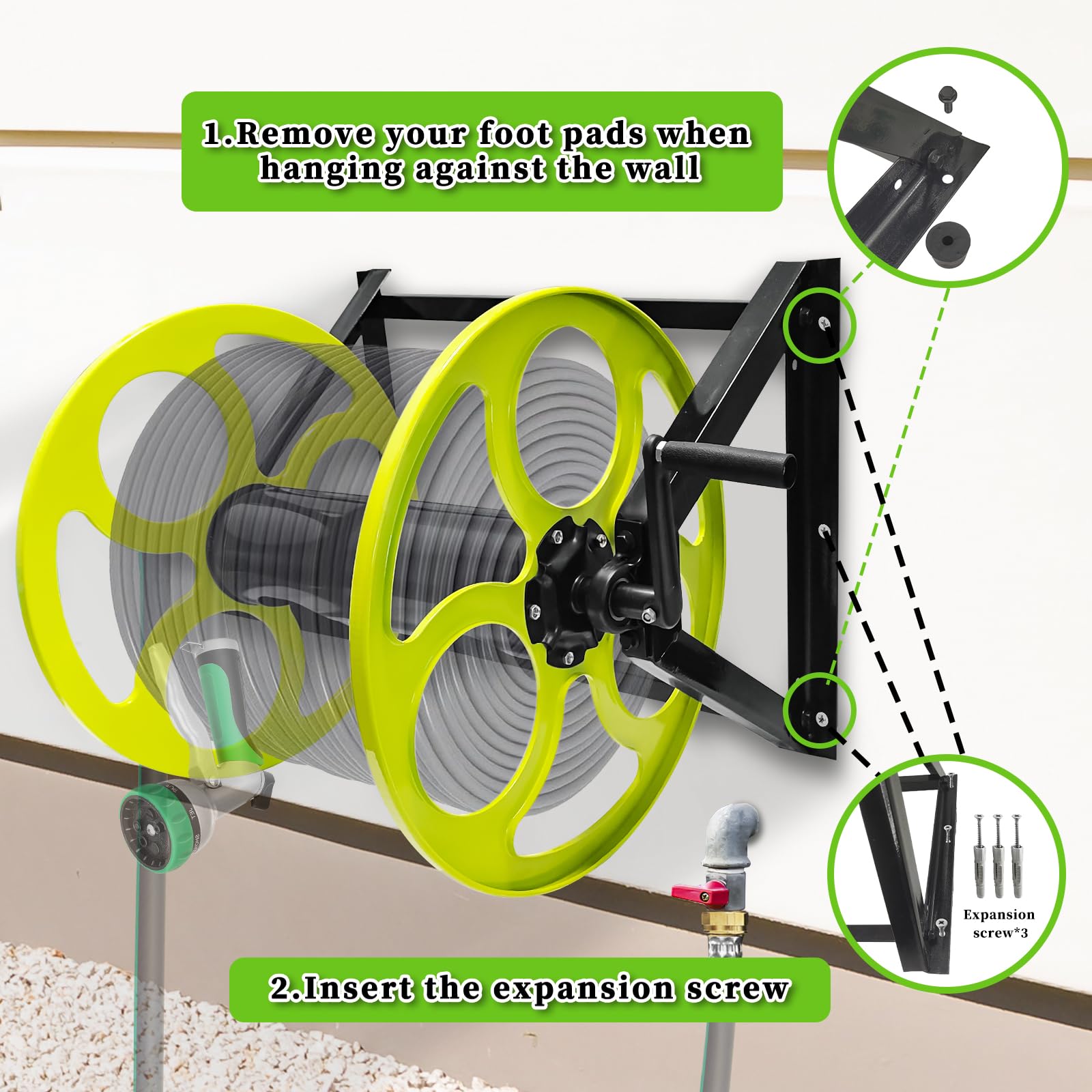 CXCESNS mounted in garden showing tidy yard and convenient watering access