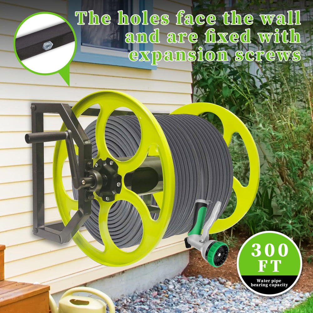 CXCESNS reel rotated 180 degrees in yard offering extended reach for watering