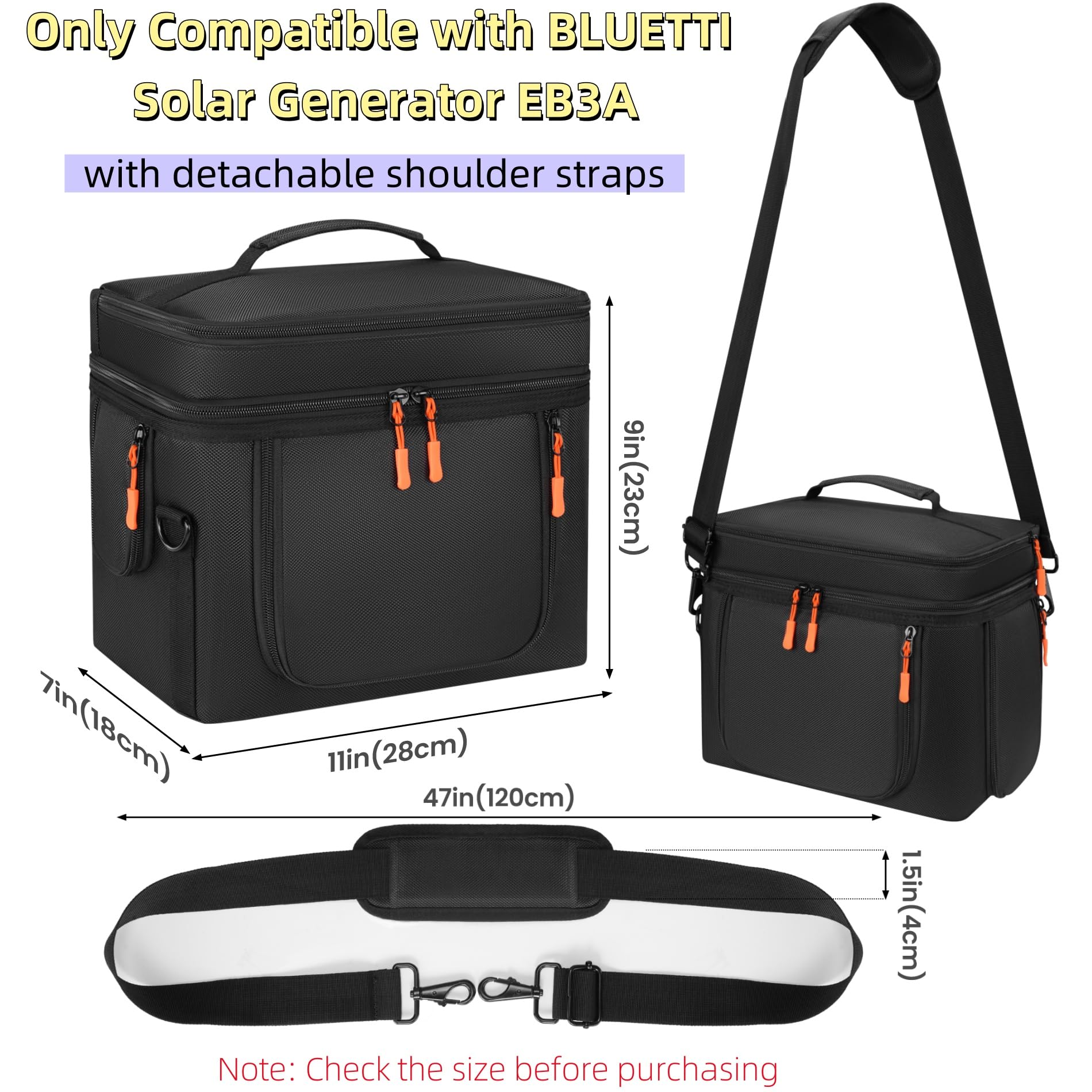 Cxinesbag top handle and detachable shoulder strap for comfortable carrying