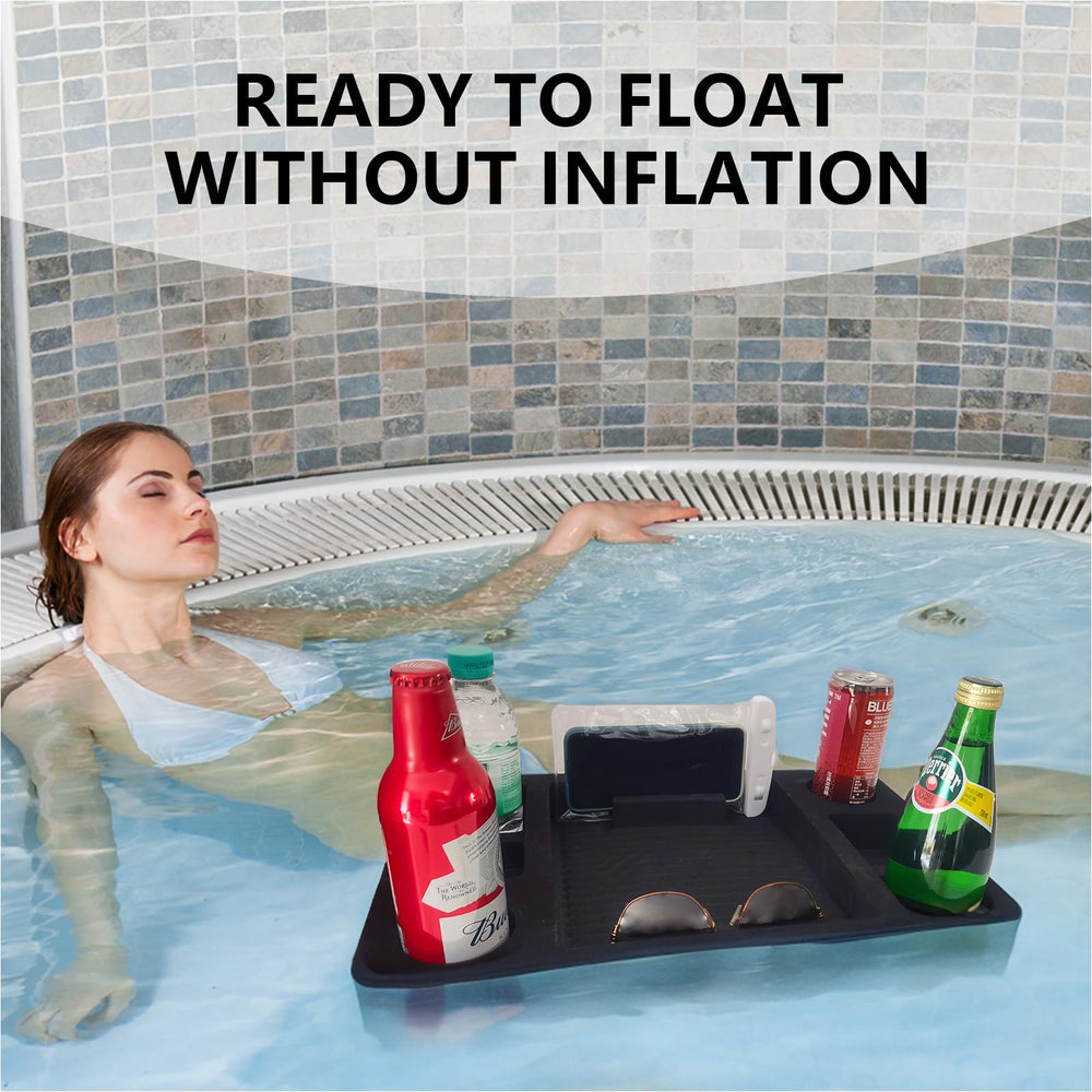 CY ShineLing holding cans and snacks on water to simplify poolside entertaining