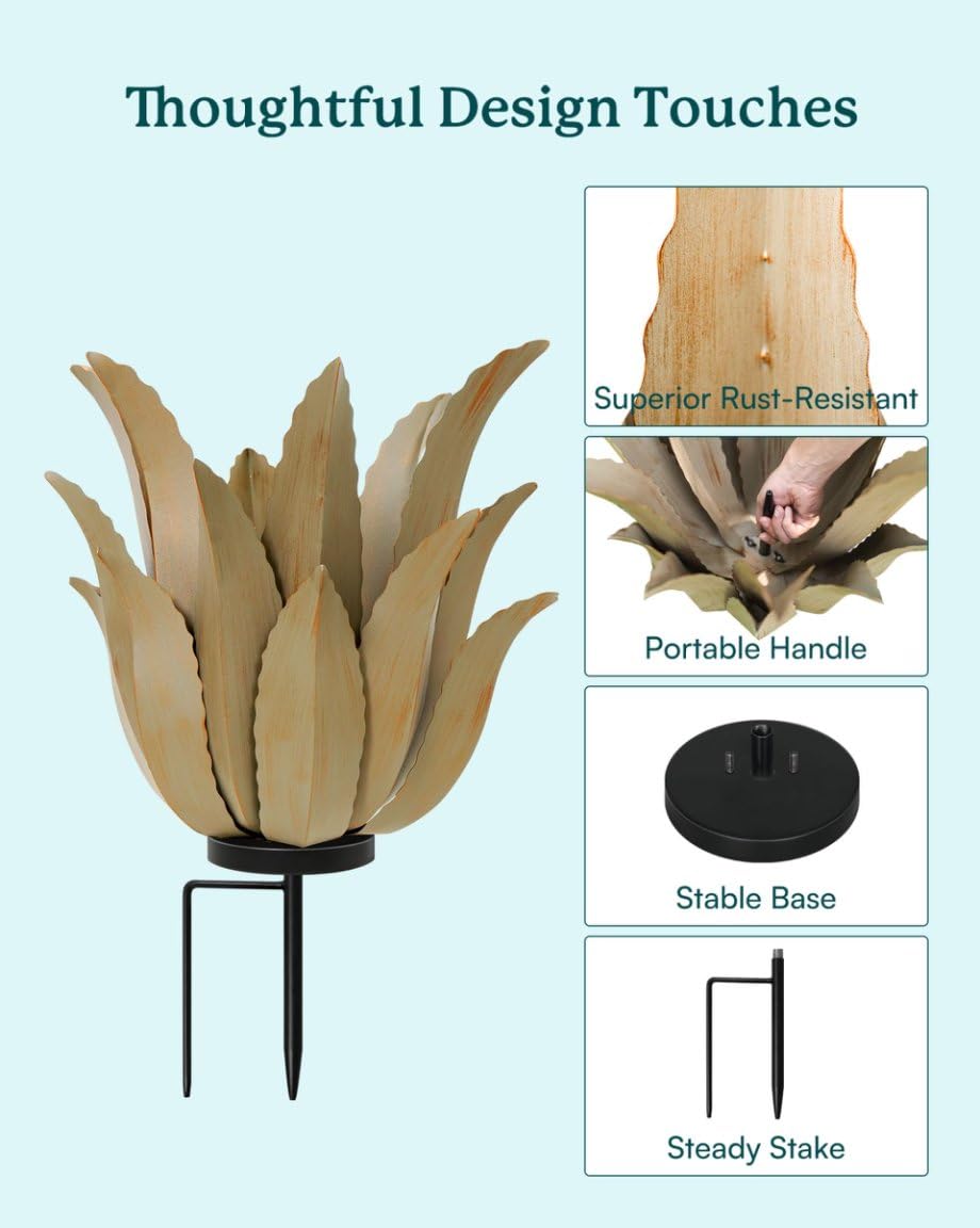 Cyan Oasis agave on porch entrance adding curb appeal and low-maintenance style