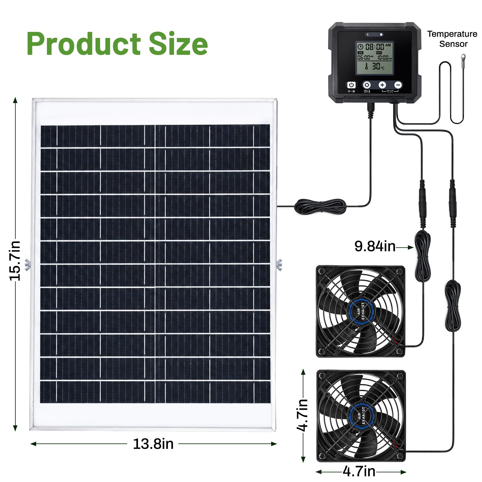 cybrasc fan next to ruler showing compact size and easy placement