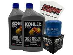 CYCLEMAX Kohler Pro front packaging showing kit contents and long‑life oil benefit