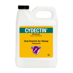 Elanco Cydectin front packaging showing 1L jug and clear product branding benefits dosing accuracy