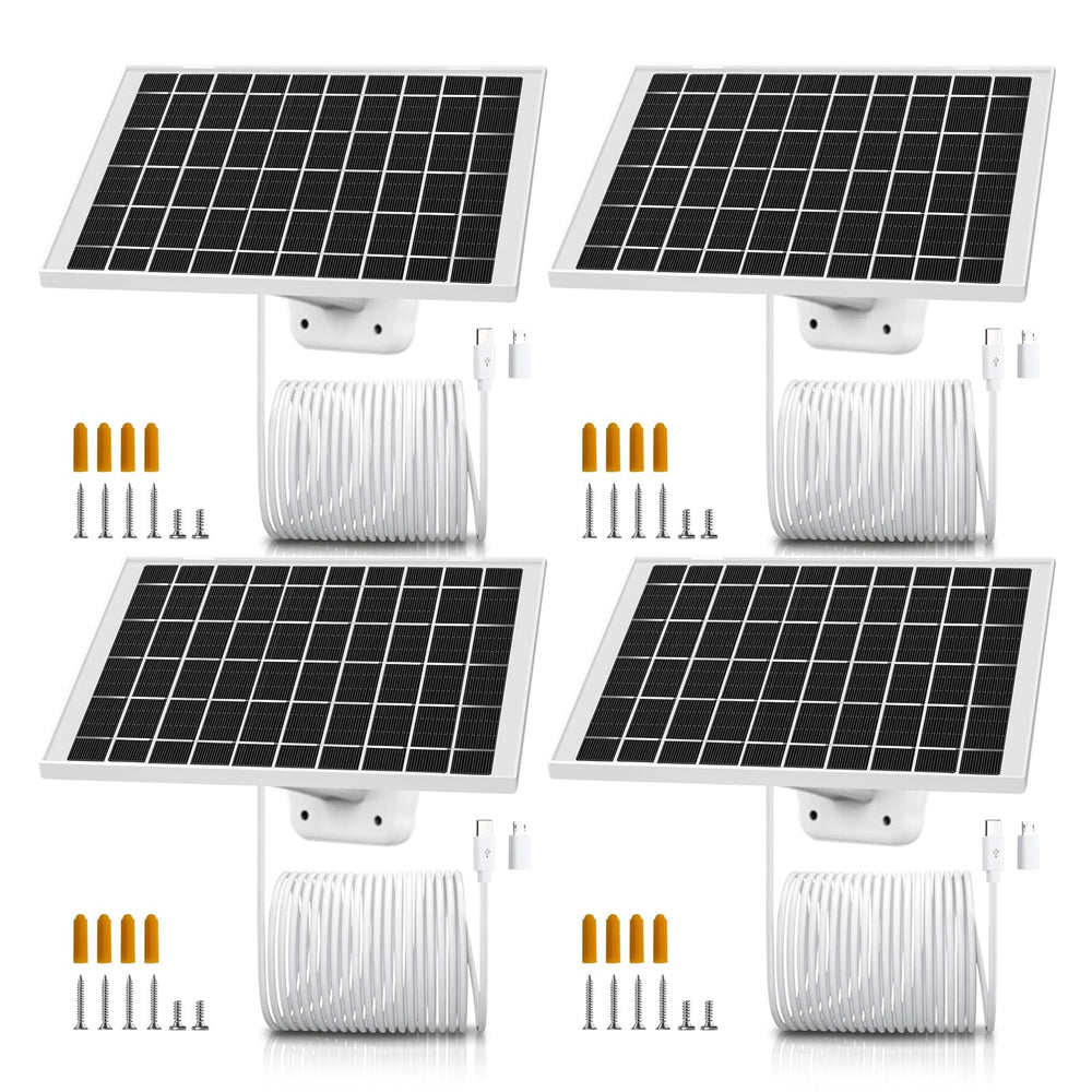 CYJJZQ front view of four solar panels showing compact kit and quick setup benefit