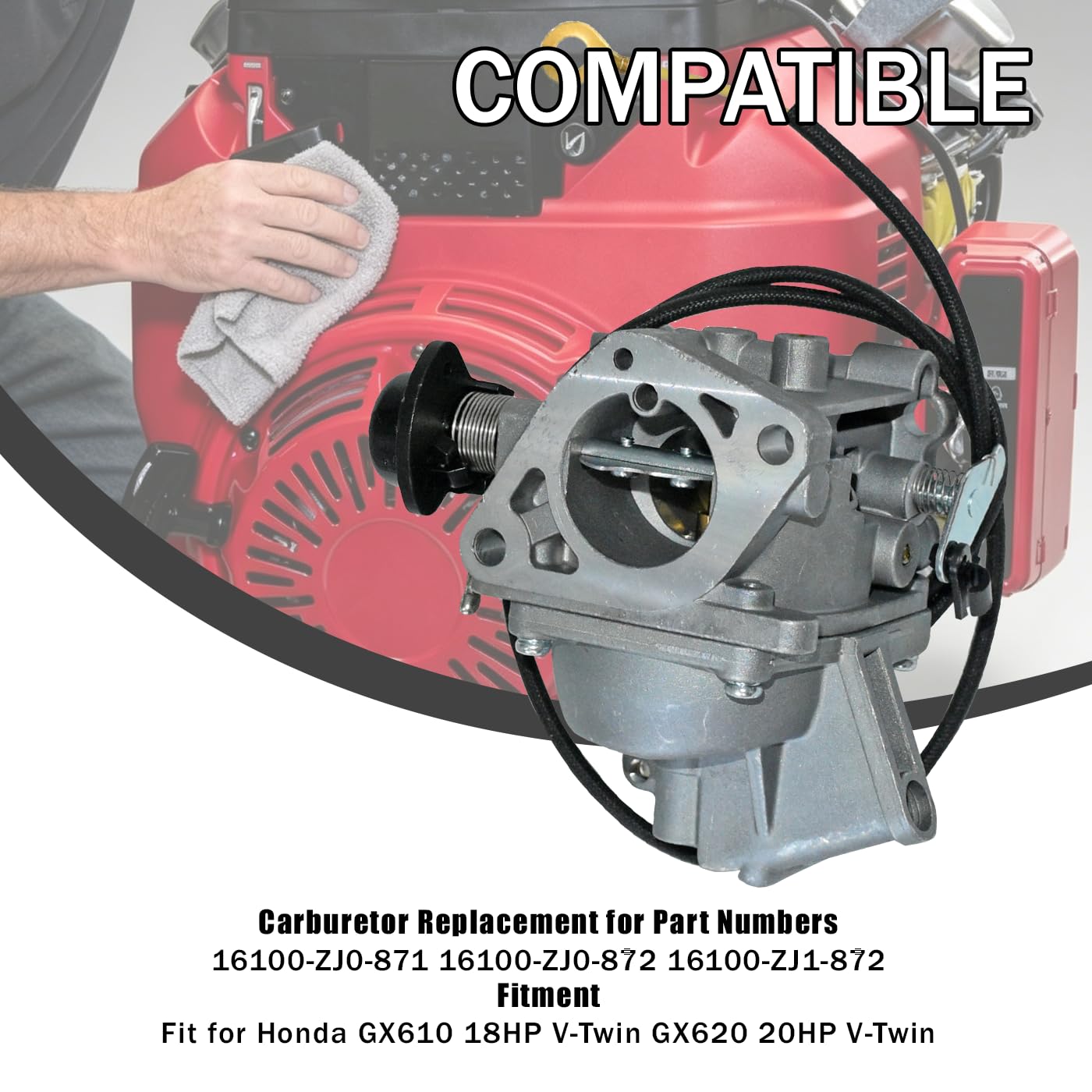 Cylinman carburetor installed on a GXV engine demonstrating restored fuel delivery