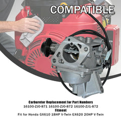 Cylinman carburetor installed on a GXV engine demonstrating restored fuel delivery