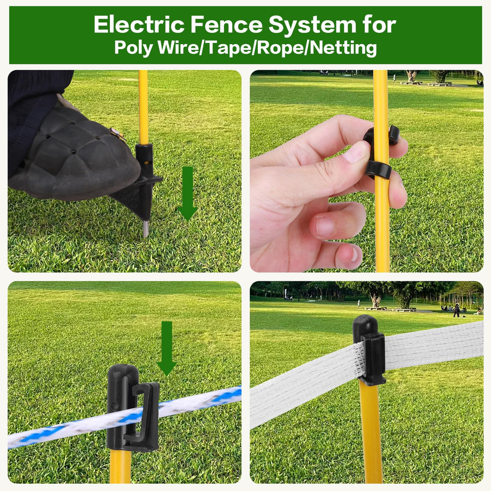 CYM-INSIST adjustable clip system holding poly tape demonstrating secure line attachment benefit