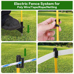 CYM-INSIST adjustable clip system holding poly tape demonstrating secure line attachment benefit