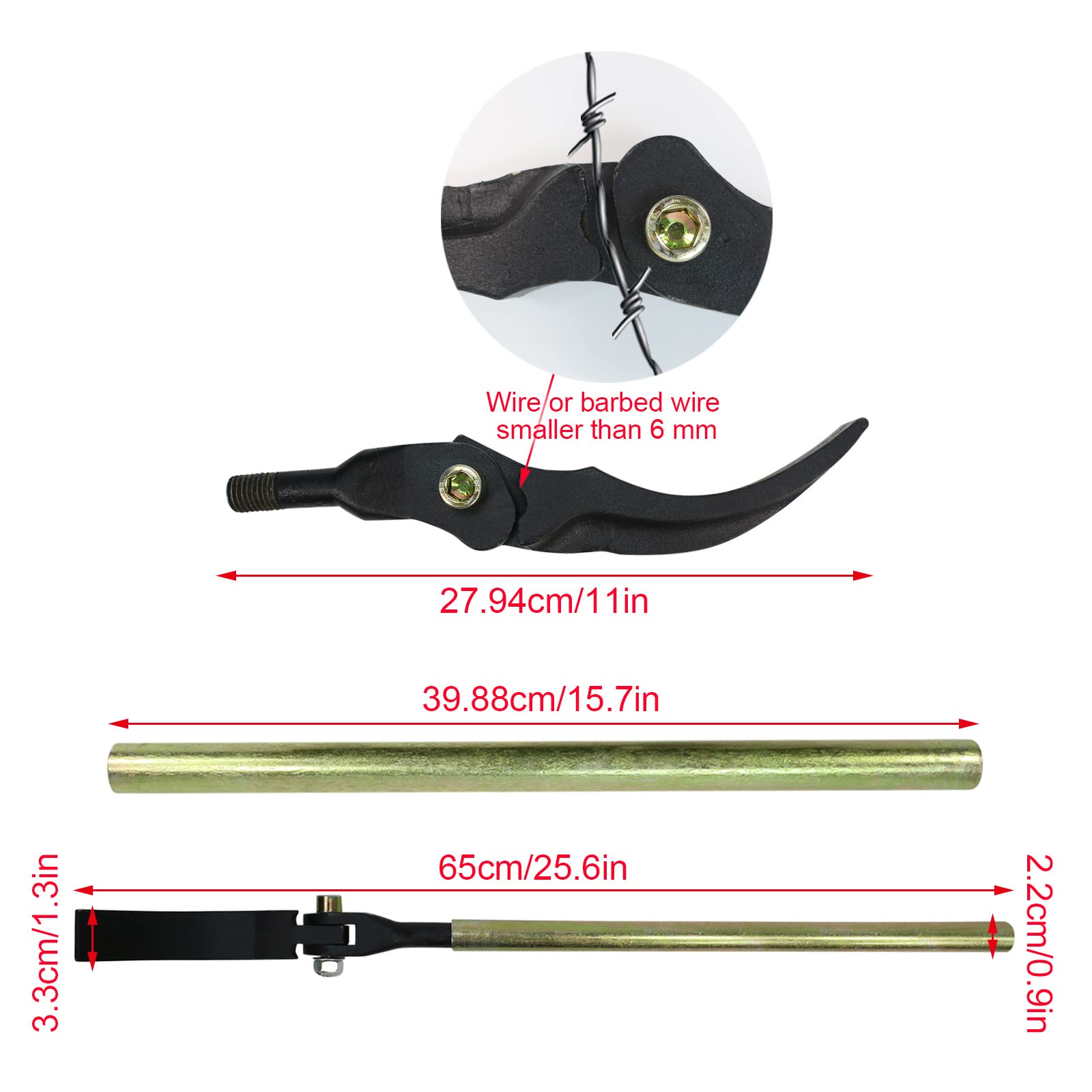 CYM-INSIST tool mounted on fence post in use, demonstrating stable brace and controlled pulling power