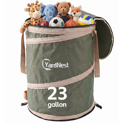 CYardNest front view showing pop‑up shape and durable rim for easy filling