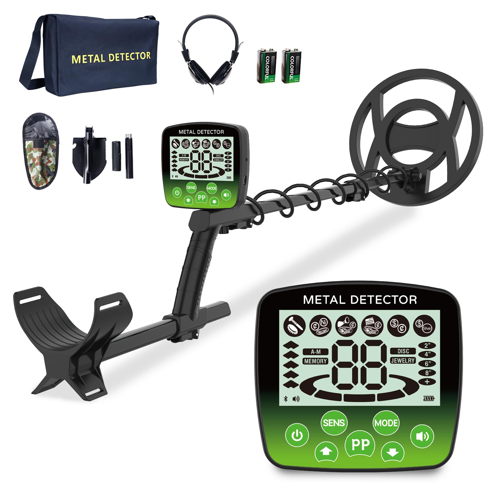 Cyphyja front view of complete detector kit showing included accessories