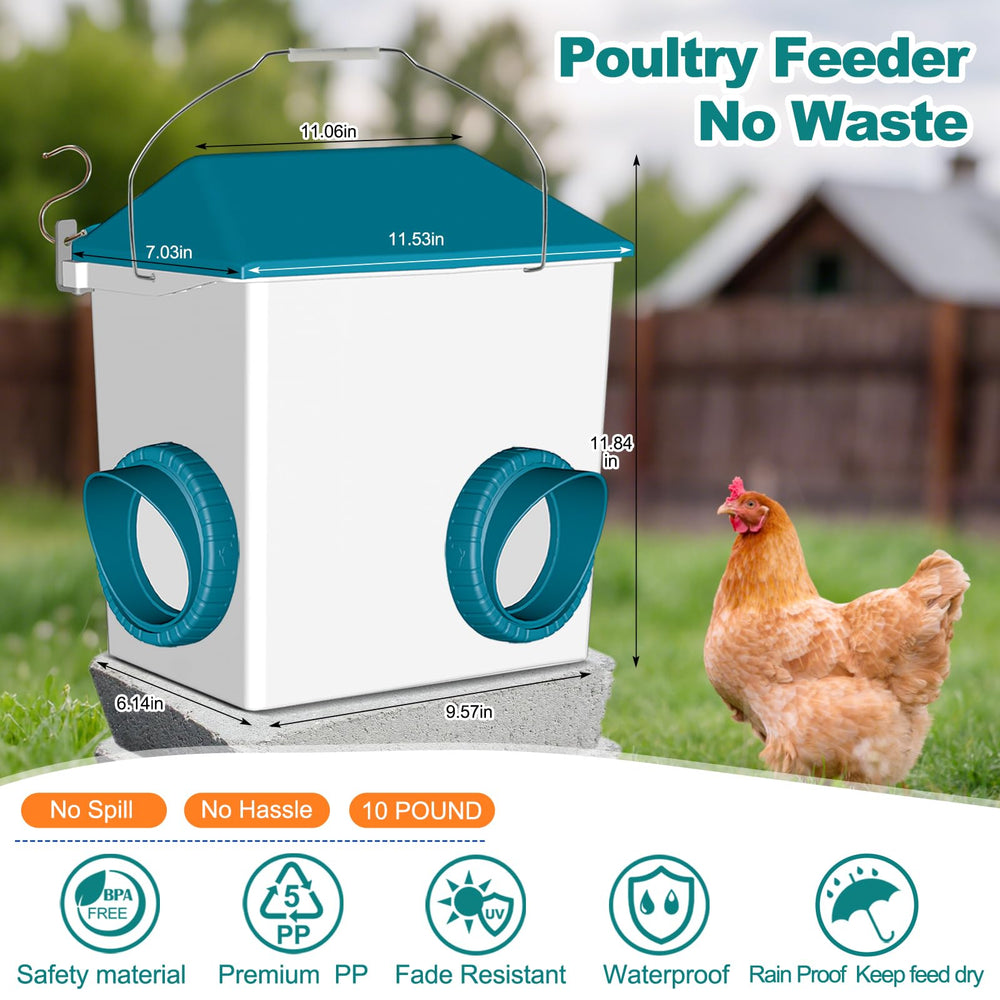 cyrico waterer front view showing two cups and steady water supply benefit
