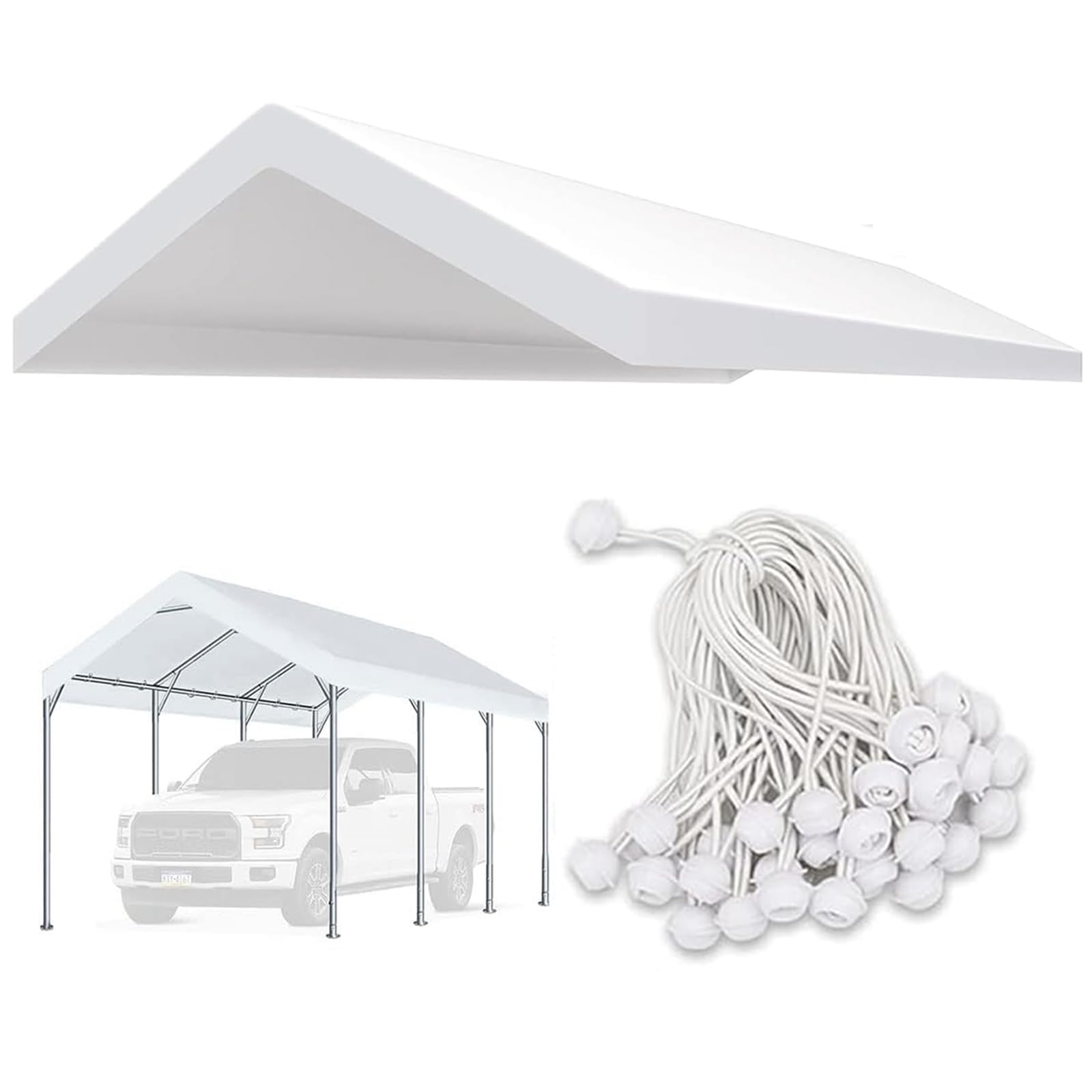 CYS Canopy front view of 10x20 cover protecting a vehicle