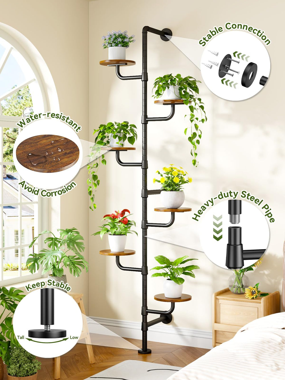 CYXPHION metal pole detail with antirust coating demonstrating sturdy central support