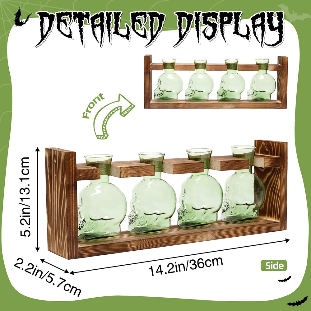 CYZglass set on wooden stand for tidy multi-vase tabletop display