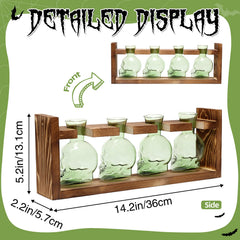 CYZglass set on wooden stand for tidy multi-vase tabletop display