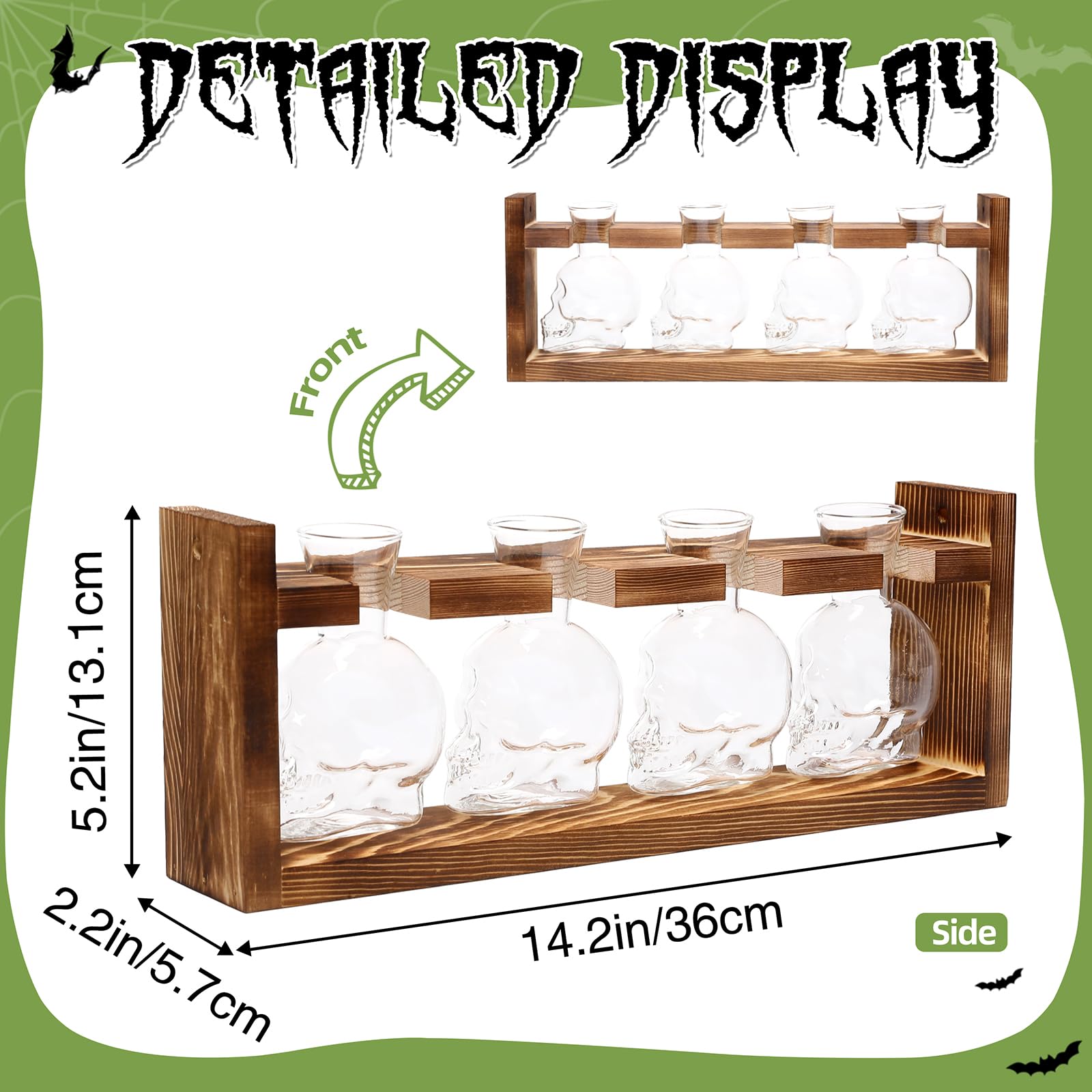 CYZglass wooden stand assembled displaying neat organization and elevation