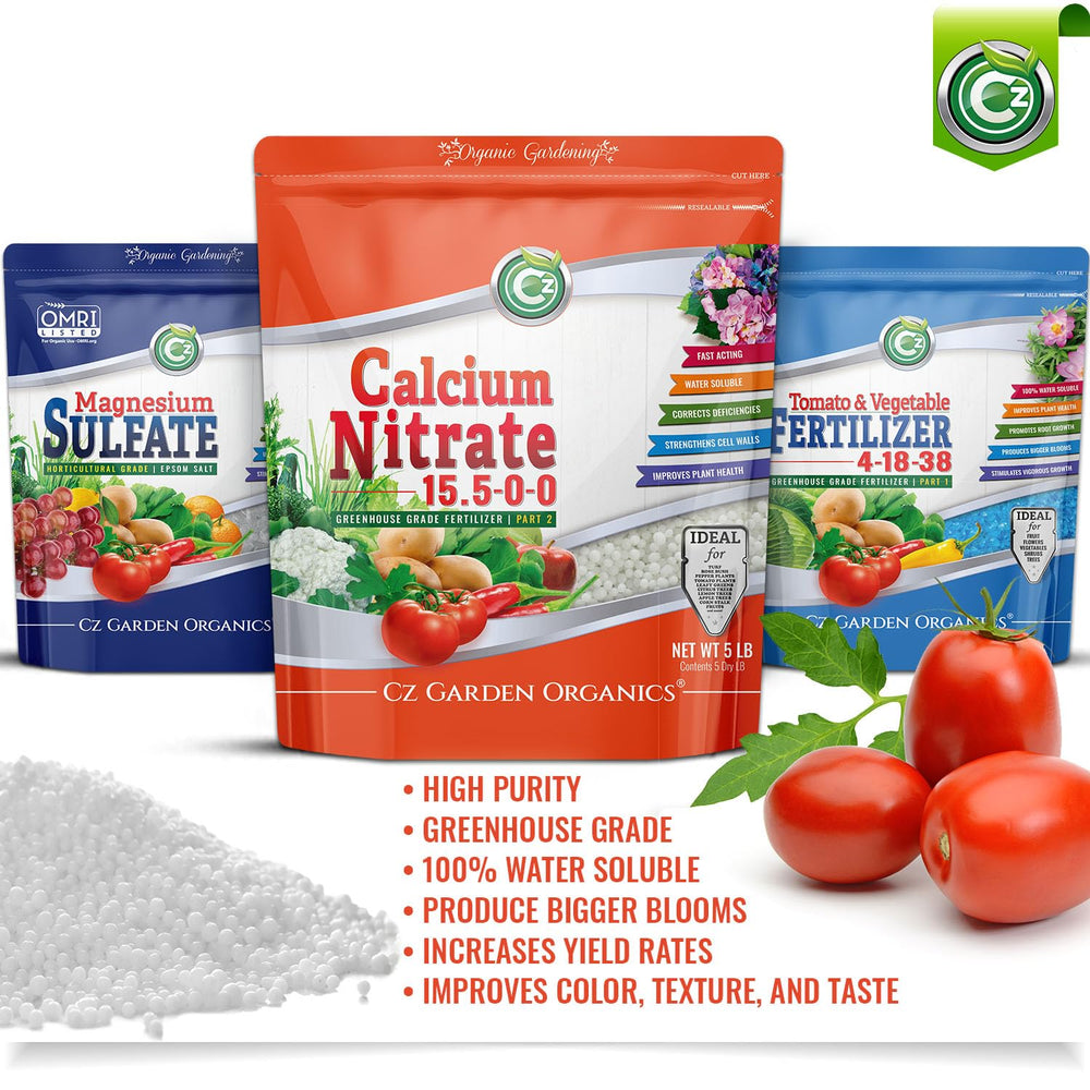 Pouring Cz Garden calcium nitrate from resealable pouch for clean measurement and minimal spill