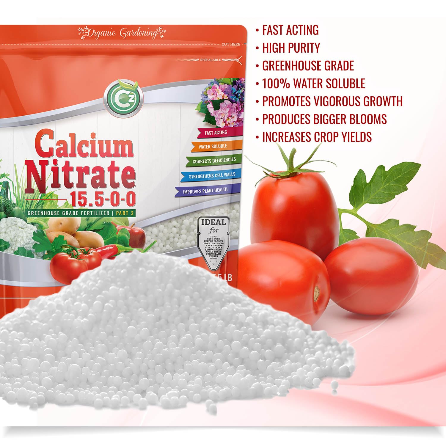 Close-up of Cz Garden powder texture demonstrating fast-dissolving, residue-free formula