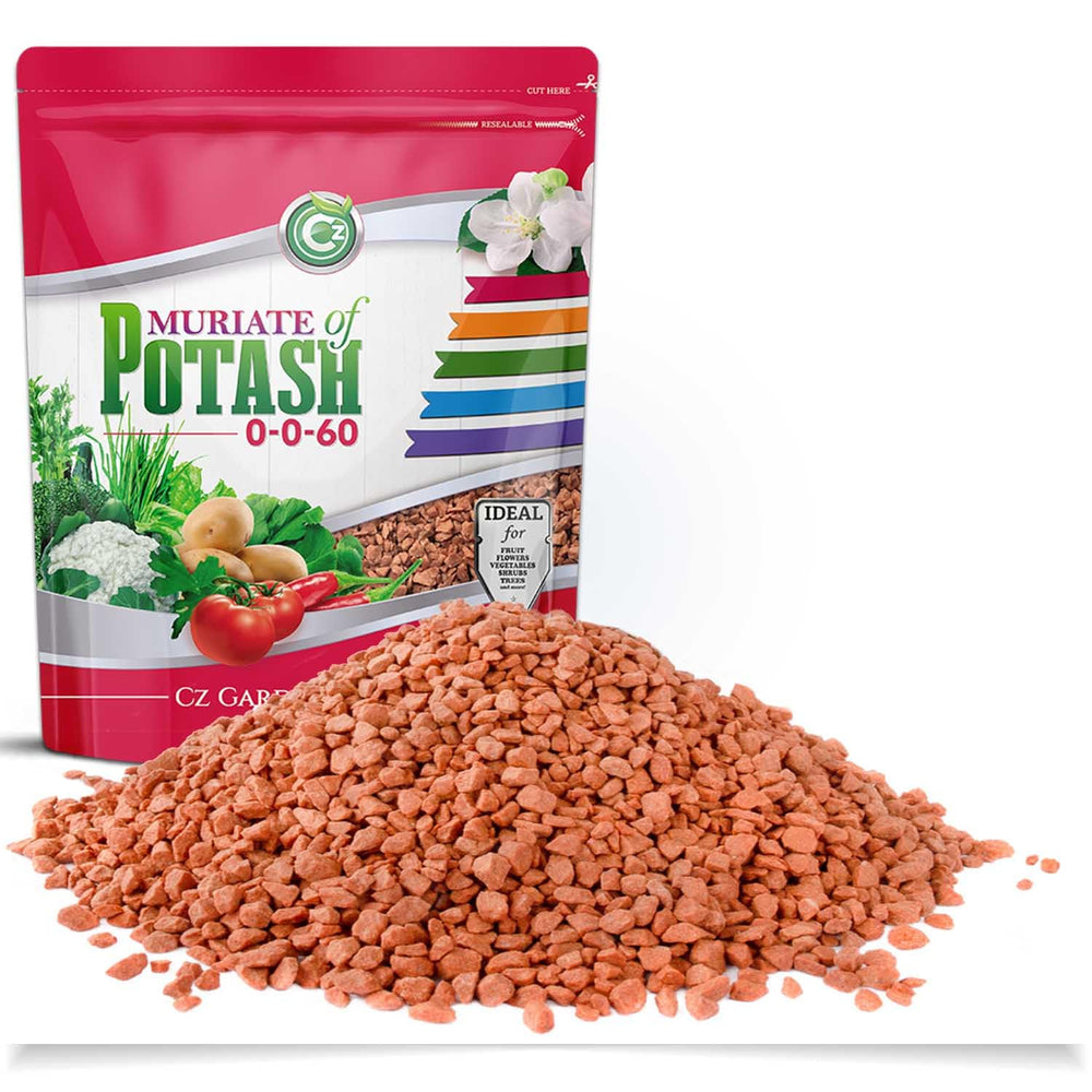 Cz Garden front packaging of muriate of potash showing product branding and benefits