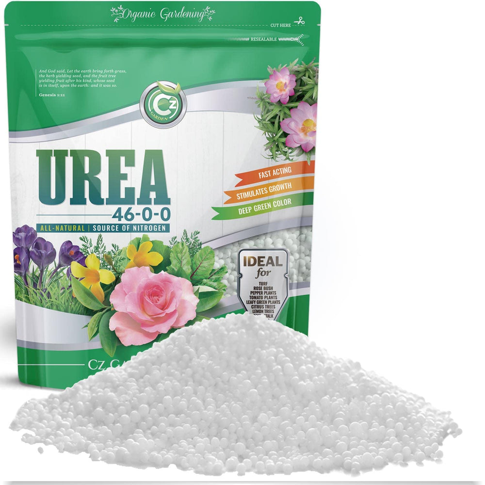 Cz Garden urea applied in vegetable bed to demonstrate boosted leafy growth potential