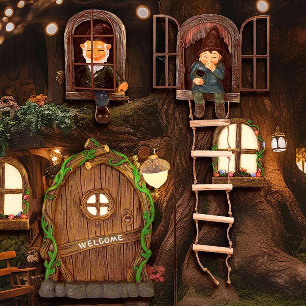 Czlotyh ladder hanger mounted on a tree trunk illustrating easy installation and whimsical placement